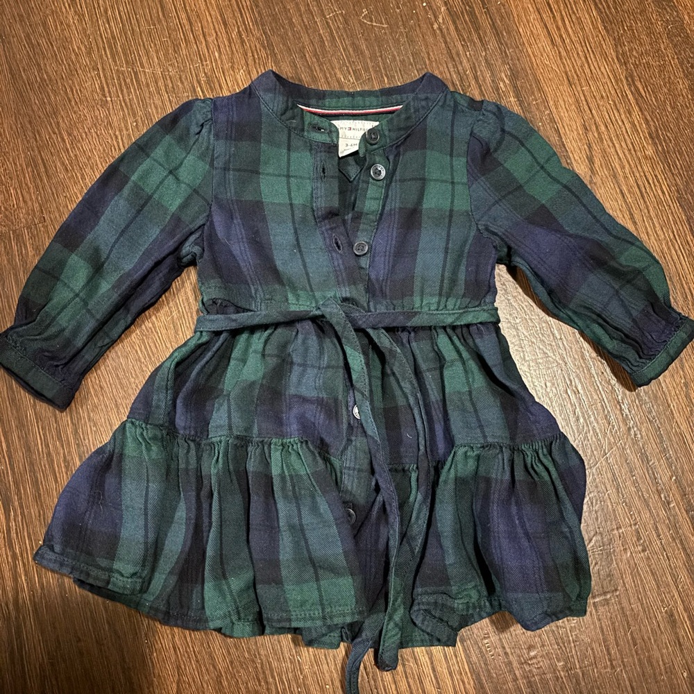 Tommy Hilfiger Green and Blue Plaid Baby dress